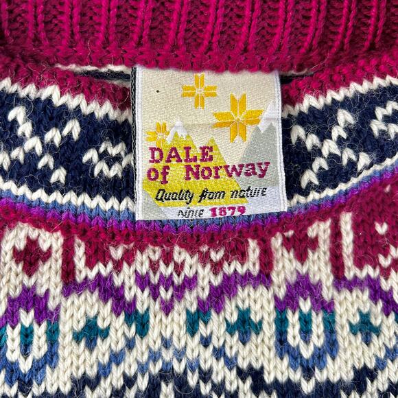 Vintage Dale of Norway Pure New Wool Nordic Fair Isle Chunky Sweater Ski Lodge - Picture 6 of 10
